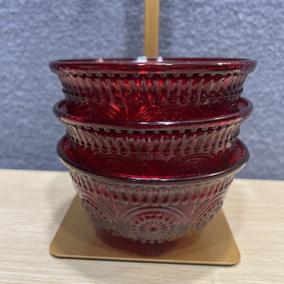 Pioneer Woman Adeline Ruby Serving Bowls Lot Of 3 - Picture 3 of 7